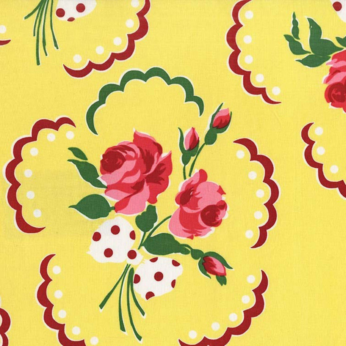 Fabric: Emma's Yellow and Pink Floral | Bold Bedding-Fabric-Jack and Jill Boutique