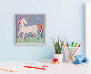 Fairytale - Unicorn Mini Framed Canvas-Mini Framed Canvas-Jack and Jill Boutique