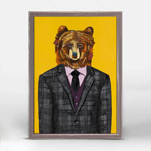 Fancy Fauna - Sir Bear Mini Framed Canvas-mini framed canvas-Jack and Jill Boutique