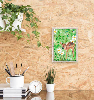 Fawn In Meadow - Mini Framed Canvas-Mini Framed Canvas-Jack and Jill Boutique