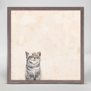 Feline Friends - Cat On Pink Mini Framed Canvas-Mini Framed Canvas-Jack and Jill Boutique