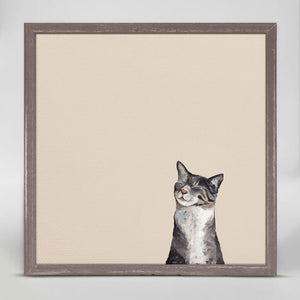 Feline Friends - Happy Tabby Mini Framed Canvas-Mini Framed Canvas-Jack and Jill Boutique