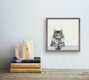 Feline Friends - Maine Coon Mini Framed Canvas-Mini Framed Canvas-Jack and Jill Boutique