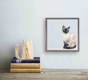 Feline Friends - Siamese Cat 2 Mini Framed Canvas-Mini Framed Canvas-Jack and Jill Boutique