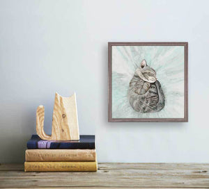 Feline Friends - Snuggle Kitten Mini Framed Canvas-Mini Framed Canvas-Jack and Jill Boutique