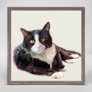 Feline Friends - Tuxedo Cat Mini Framed Canvas-Mini Framed Canvas-Jack and Jill Boutique