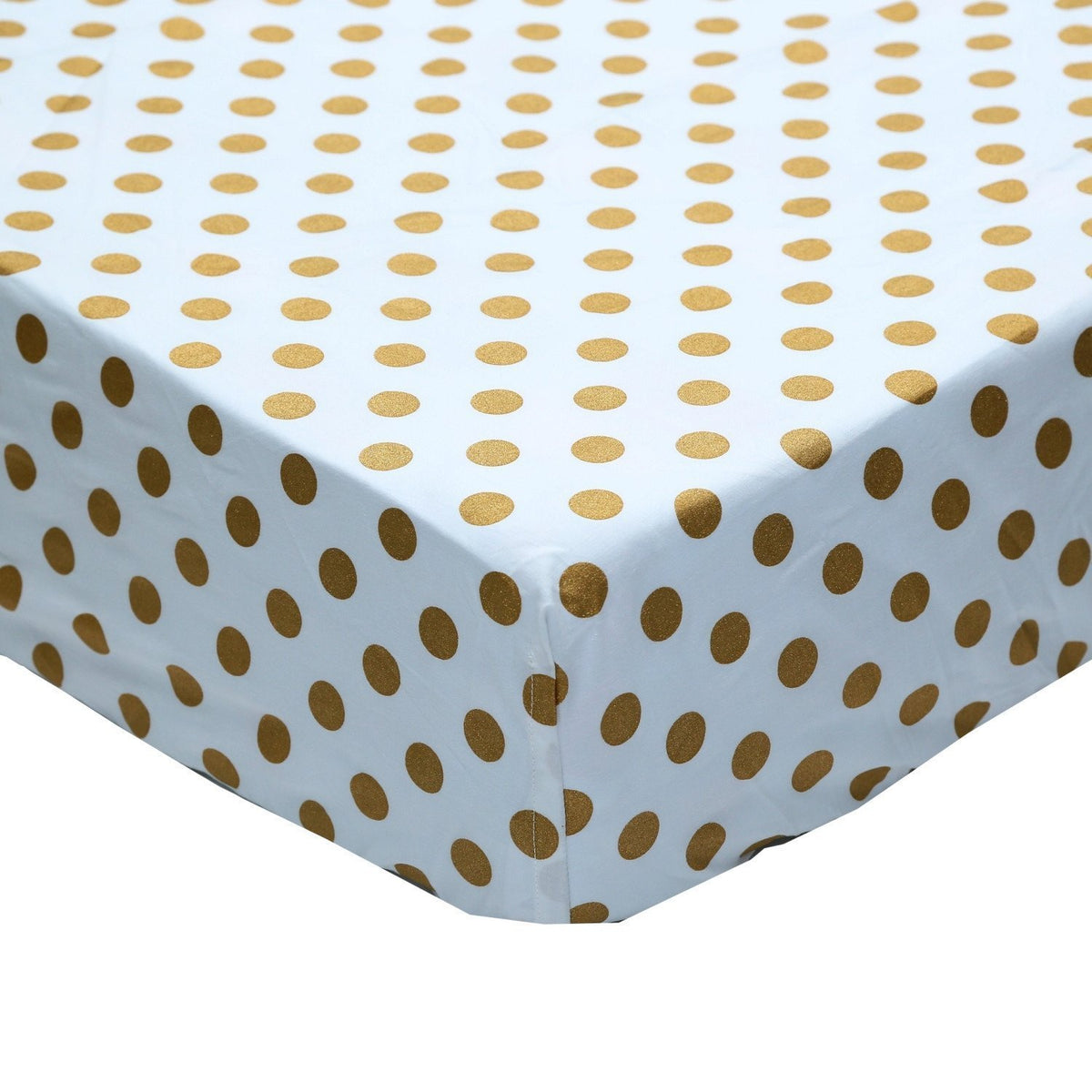 Fitted Crib Sheet | Metallic Gold Polka Dots-Crib Sheets-Jack and Jill Boutique