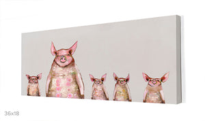 Five Piggies In A Row - Soft Gray Wall Art-Wall Art-Jack and Jill Boutique