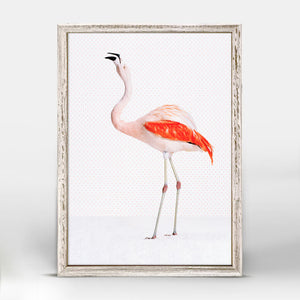 Flamingo On Dots - Mini Framed Canvas-Mini Framed Canvas-Jack and Jill Boutique