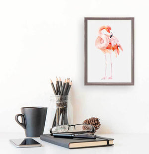Flamingo Portrait - Mini Framed Canvas-Mini Framed Canvas-Jack and Jill Boutique