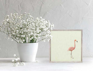 Flamingo Walk - Mini Framed Canvas-Mini Framed Canvas-Jack and Jill Boutique