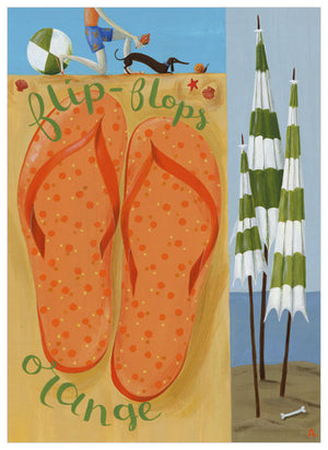 Flip Flops Orange Wall Art-Wall Art-10x14 Canvas-Jack and Jill Boutique