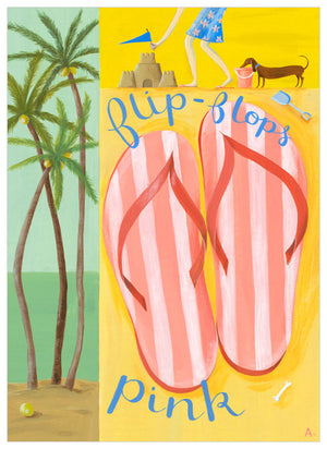 Flip Flops Pink Wall Art-Wall Art-10x14 Canvas-Jack and Jill Boutique