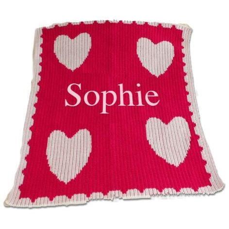 Floating Hearts Personalized Stroller Blanket or Baby Blanket-Blankets-Jack and Jill Boutique