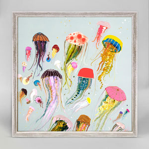 Floating Jellyfish - Mini Framed Canvas-Mini Framed Canvas-Jack and Jill Boutique