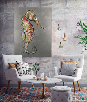 Floating Seahorse Silver Wall Art-Wall Art-Jack and Jill Boutique