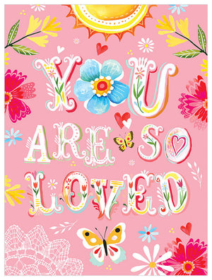Floral You Are So Loved Wall Art-Wall Art-Jack and Jill Boutique