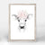 Flower Crown Friends - Cow Mini Framed Canvas-Mini Framed Canvas-Jack and Jill Boutique