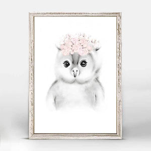 Flower Crown Friends - Owl Mini Framed Canvas-Mini Framed Canvas-Jack and Jill Boutique