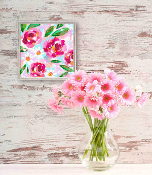 Flowers Forever Mini Framed Canvas-mini framed canvas-Jack and Jill Boutique