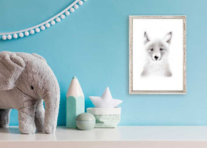 Fluffy Faces - Fox Mini Framed Canvas-Mini Framed Canvas-Jack and Jill Boutique