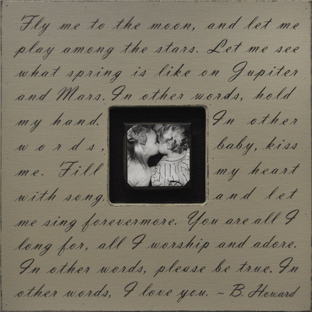 Handmade Wood Photobox with quote "Fly Me to the Moon"-Photoboxes-Jack and Jill Boutique