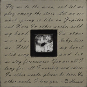 Handmade Wood Photobox with quote "Fly Me to the Moon"-Photoboxes-Jack and Jill Boutique