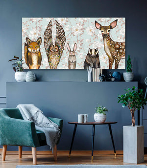 Forest Animals - Floral Wall Art-Wall Art-Jack and Jill Boutique