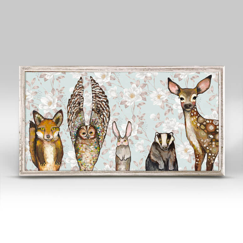 Forest Animals - Floral Mini Framed Canvas-Mini Framed Canvas-Jack and Jill Boutique
