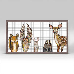 Forest Animals - Plaid Mini Framed Canvas-Mini Framed Canvas-Jack and Jill Boutique