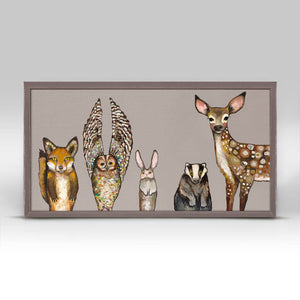Forest Animals - Taupe Mini Framed Canvas-Mini Framed Canvas-Jack and Jill Boutique