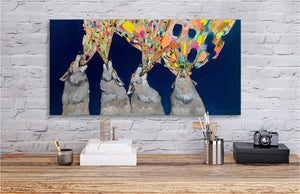 Four Wolves Howling Wall Art-Wall Art-Jack and Jill Boutique