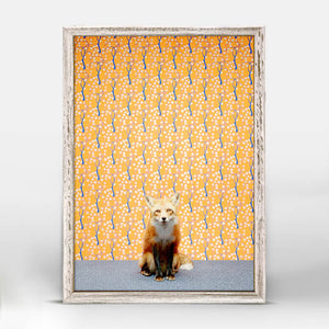 Fox On Orange - Mini Framed Canvas-Mini Framed Canvas-Jack and Jill Boutique