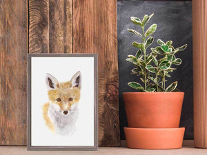 Fox Pup Portrait - Mini Framed Canvas-Mini Framed Canvas-Jack and Jill Boutique