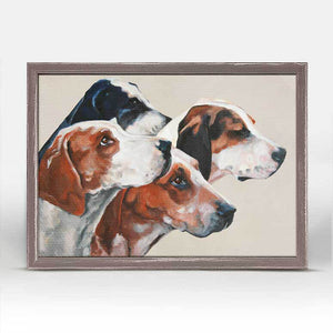 Foxhounds On Cream - Mini Framed Canvas-Mini Framed Canvas-Jack and Jill Boutique