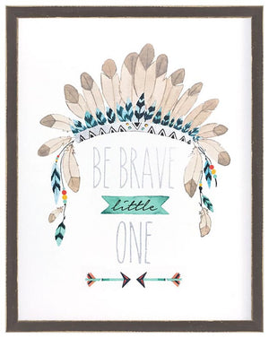 Framed Be Brave Little One - Metallic Embellished Canvas Wall Art-Wall Art-Jack and Jill Boutique