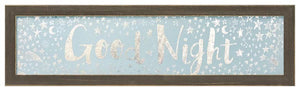 Framed Good Night Blue - Metallic Embellished Canvas Wall Art-Wall Art-Jack and Jill Boutique