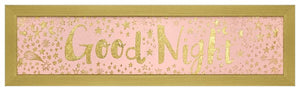 Framed Good Night Pink - Metallic Embellished Canvas Wall Art-Wall Art-Jack and Jill Boutique