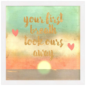 Framed Your First Breath - Metallic Embellished Canvas Wall Art-Wall Art-Jack and Jill Boutique