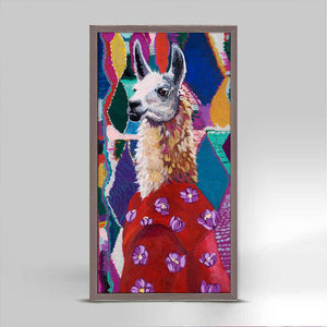 Furry Fashionistas - Lavish Llama Mini Framed Canvas-mini framed canvas-Jack and Jill Boutique