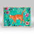 Garden Cat On Teal - Mini Framed Canvas-Mini Framed Canvas-Jack and Jill Boutique