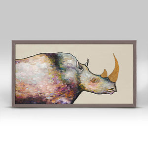 Giant Rhinoceros - Cream Mini Framed Canvas-Mini Framed Canvas-Jack and Jill Boutique