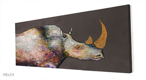 Giant Rhinoceros - Pewter Wall Art-Wall Art-Jack and Jill Boutique
