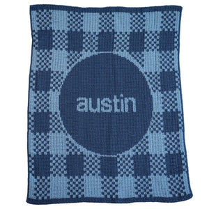 Gingham & Name Personalized Baby Blanket-Blankets-Jack and Jill Boutique