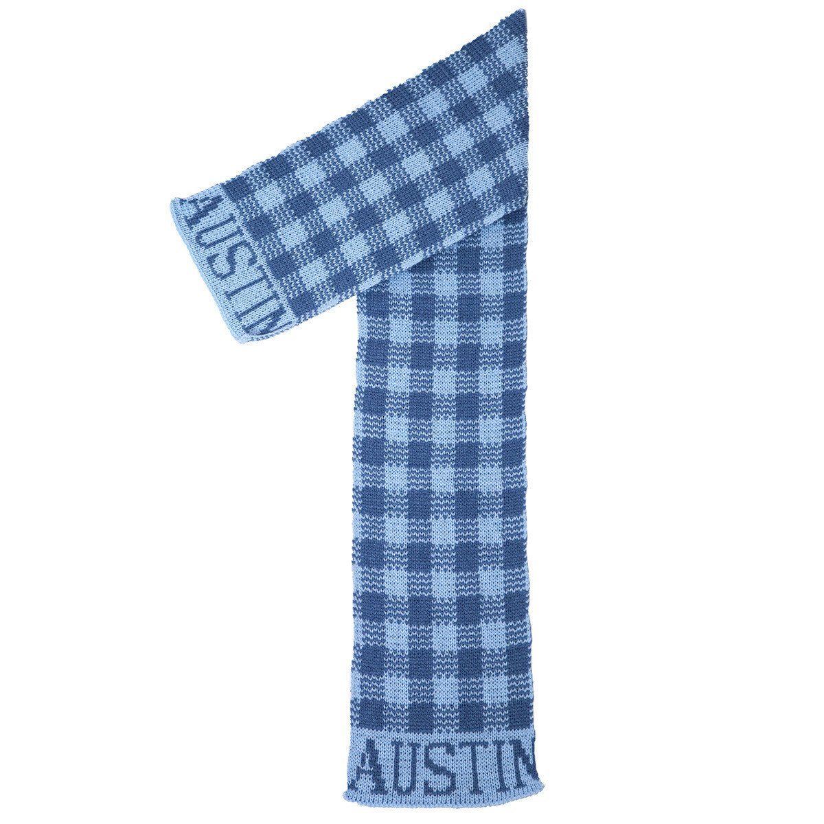 Gingham Personalized Knit Scarf-Scarves-Jack and Jill Boutique