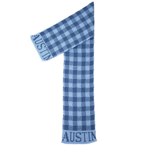 Gingham Personalized Knit Scarf-Scarves-Default-Jack and Jill Boutique