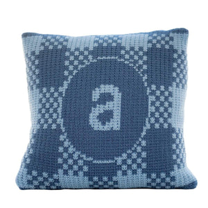 Gingham Pillow with Single Initial Personalized Pillow-Pillow-Default-Jack and Jill Boutique