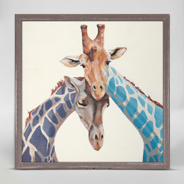 Giraffes In Love - Mini Framed Canvas-Mini Framed Canvas-Jack and Jill Boutique