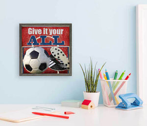 Give It Your All - Soccer Mini Framed Canvas-Mini Framed Canvas-Jack and Jill Boutique