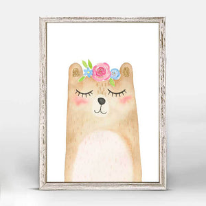 Glitter Friends - Bear Mini Framed Canvas-Mini Framed Canvas-Jack and Jill Boutique
